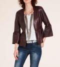 Lammnappalederjacke mit Volants bordeaux