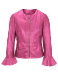 Lammnappalederjacke mit Volants pink