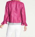 Lammnappalederjacke mit Volants pink