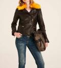 Lammnappalederjacke mit Webpelz braun