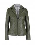 Lammnappalederjacke mit Weste khaki-grau