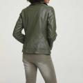 Lammnappalederjacke mit Weste khaki-grau