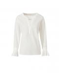 Langarmbluse mit Plissee ecru