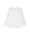 Langarmshirt mit Spitzeneinsatz ecru