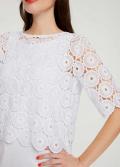 Layer-Spitzen-Jerseyshirt weiß