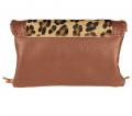 Leder-Clutch/Umhängetasche cognac