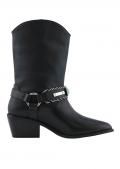 Leder-Cowboystiefel schwarz