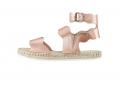 Leder-Espadrilles roségoldfarben