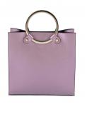 Leder-Handtasche inkl.  Beautybag aubergine