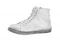 Leder-High-Top-Sneaker silberfarben