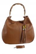 Leder-Hobo-Bag cognac