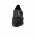 Leder-Hochfrontpumps schwarz