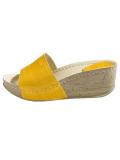 Leder-Pantolette gelb