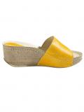 Leder-Pantolette gelb