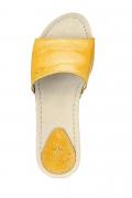 Leder-Pantolette gelb