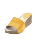 Leder-Pantolette gelb