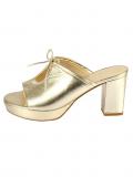 Leder-Pantolette goldfarben