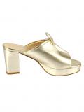 Leder-Pantolette goldfarben