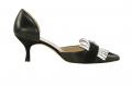 Leder-Pumps schwarz-creme