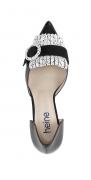 Leder-Pumps schwarz-creme