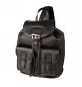 Leder-Rucksack schwarz