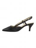 Leder-Slingpumps schwarz