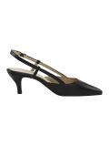 Leder-Slingpumps schwarz