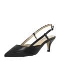 Leder-Slingpumps schwarz