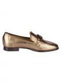 Leder-Slipper goldfarben