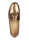 Leder-Slipper goldfarben