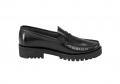 Leder-Slipper schwarz