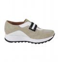 Leder-Sneaker beige-weiß