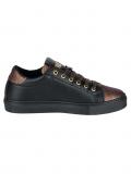 Leder-Sneaker schwarz-bronzefarben