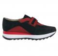 Leder-Sneaker schwarz-rot