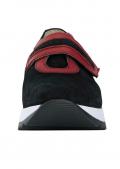 Leder-Sneaker schwarz-rot