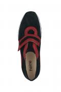 Leder-Sneaker schwarz-rot