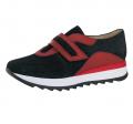 Leder-Sneaker schwarz-rot