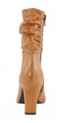 Leder-Stiefelette cognac