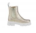 Leder-Stiefelette goldfarben