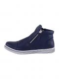 Leder-Stiefelette marine