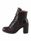 Leder-Stiefelette mit Warmfutter bordeaux-metallic