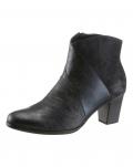 Leder-Stiefelette nachtblau