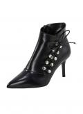 Leder-Stiefelette schwarz