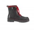 Leder-Stiefelette schwarz-rot