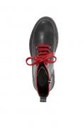 Leder-Stiefelette schwarz-rot