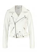 Lederimitat-Bikerjacke offwhite