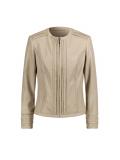 Lederimitat-Jacke mit Mesheinsatz beige