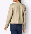 Lederimitat-Jacke mit Mesheinsatz beige