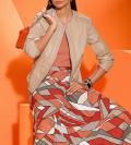 Lederimitat-Jacke mit Mesheinsatz beige