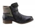 Lederimitat-Stiefelette schwarz-beige